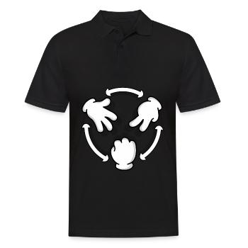 Rock Paper Scissor - Ciseaux Cadeaux Stone Paper - Polo Homme - noir - Devant - Kai (181cm)
