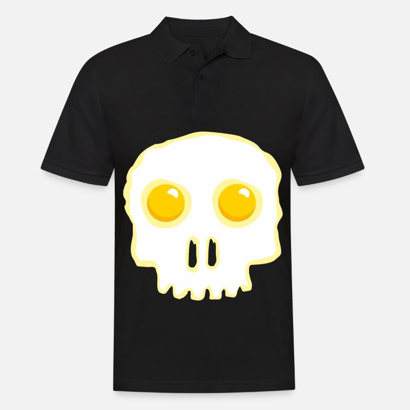 Spiegelei Totenkopf Skull Ei Eier - Männer Poloshirt - Schwarz