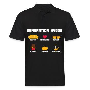 Génération Hygge I Style de vie danois I Cadeau - Polo Homme - noir - Devant - Kai (181cm)