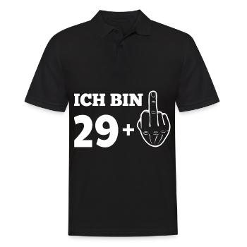 30. Geburtstag 29 + Mittelfinger 30 Jahre T-Shirt - Männer Poloshirt - Schwarz - Vorne - Kai (181cm)