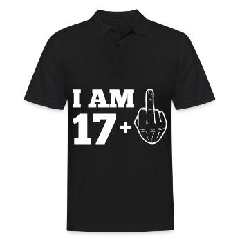 18th birthday 17 + middle finger 18 years t-shirt - Men's Polo Shirt - black - Front - Kai (181cm)