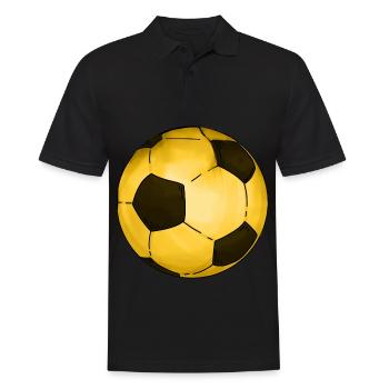 Fußball Sticker Schwarz Gold Ball - Männer Poloshirt - Schwarz - Vorne - Kai (181cm)