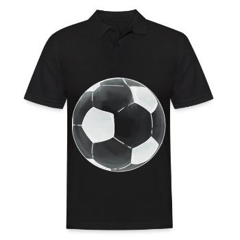 Fußbälle Sticker Schwarz Weiß Fußball - Männer Poloshirt - Schwarz - Vorne - Kai (181cm)