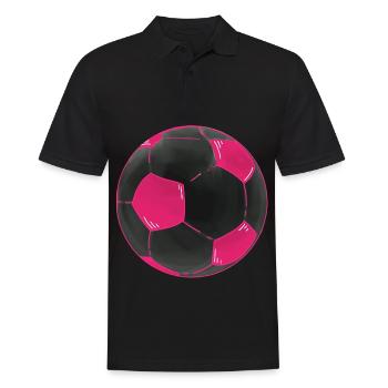 Fußball Pink Schwarz Fußbälle Sticker - Männer Poloshirt - Schwarz - Vorne - Kai (181cm)