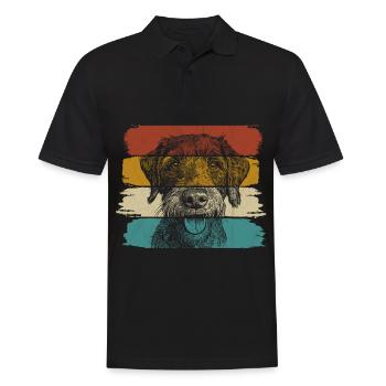 Chasse au chien allemand à poil dur Hunter Retro Vintage - Polo Homme - noir - Devant - Kai (181cm)