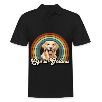 Golden Retriever Labrador Dog Life is Golden - Men's Polo Shirt - black - Front - Kai (181cm)