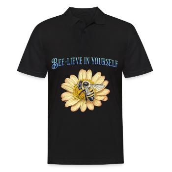 Bienen-Glaube an dich selbst, niedliches Bienen-Design - Männer Poloshirt - Schwarz - Vorne - Kai (181cm)