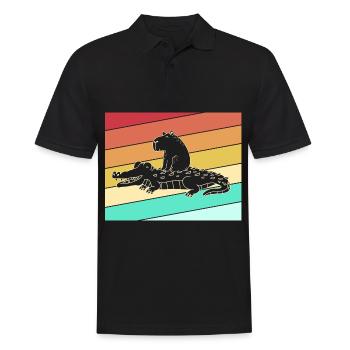 Capybara Capibara - Männer Poloshirt - Schwarz - Vorne - Kai (181cm)
