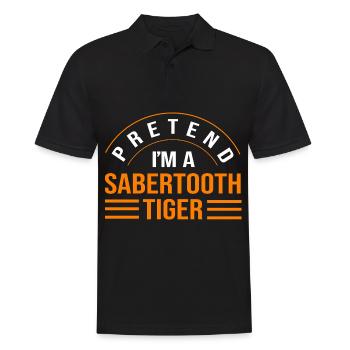 Urzeit Säbelzahntiger - Männer Poloshirt - Schwarz - Vorne - Kai (181cm)
