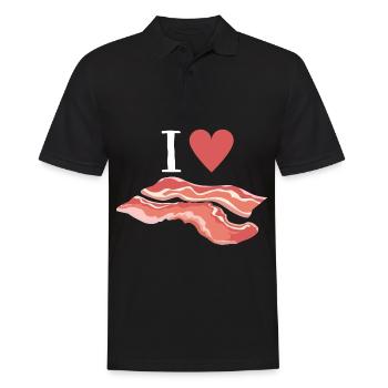 Cool, j'adore le T-shirt Bacon - Polo Homme - noir - Devant - Kai (181cm)