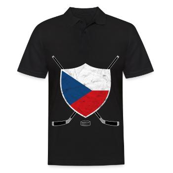Tschechien Eishockey Czechia Flagge Sport Geschenk - Männer Poloshirt - Schwarz - Vorne - Kai (181cm)