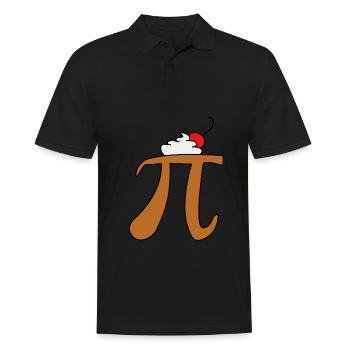 Pi - Pie - Math - Lustiges Design - Männer Poloshirt - Schwarz - Vorne - Kai (181cm)