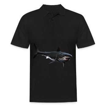Shark - Men's Polo Shirt - black - Front - Kai (181cm)