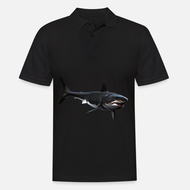 Hai - Männer Poloshirt - Schwarz