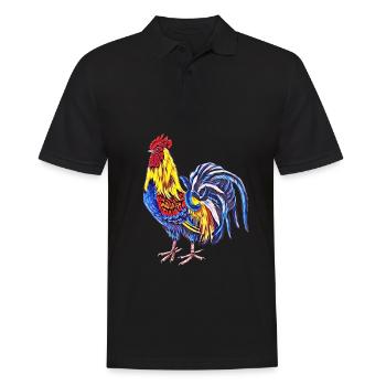 Hahn - Männer Poloshirt - Schwarz - Vorne - Kai (181cm)