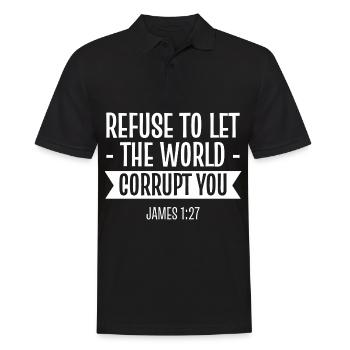 Jesus Christus Bibel Bibelvers Christentum Gott - Männer Poloshirt - Schwarz - Vorne - Kai (181cm)