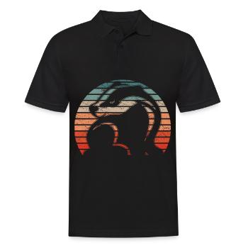 Retro Honigdachs Vintage Honigdachs - Männer Poloshirt - Schwarz - Vorne - Kai (181cm)