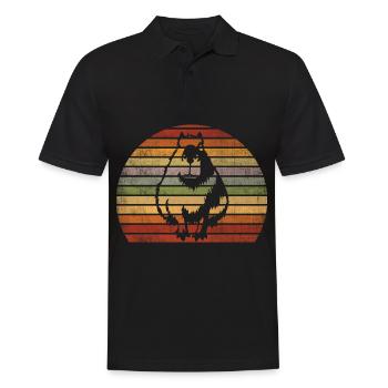 Retro Capybara Vintage Cochon d’eau rongeur - Polo Homme - noir - Devant - Kai (181cm)