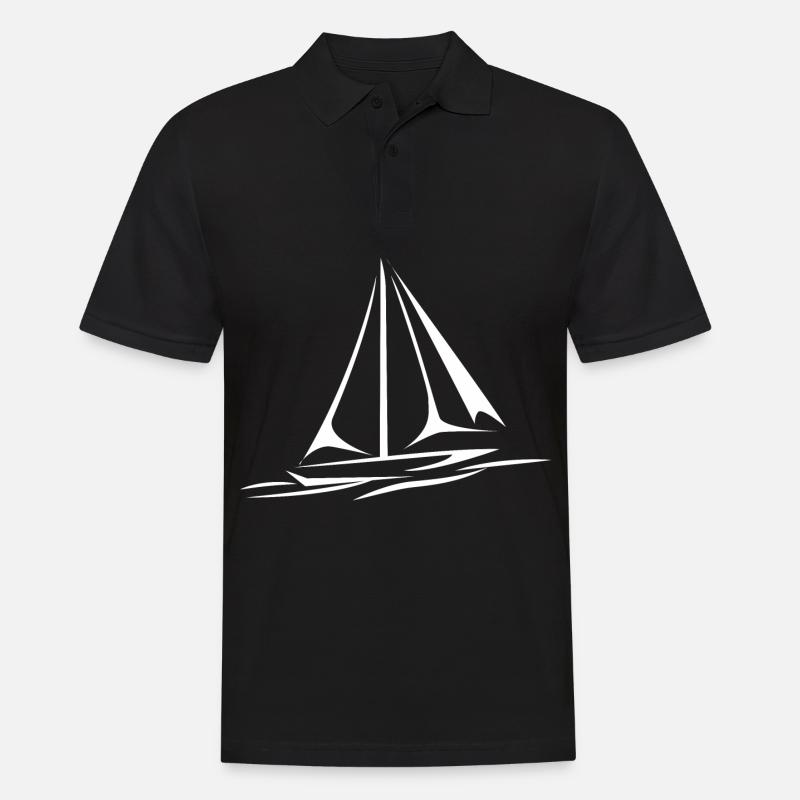Seglen Segelboot Segler - Männer Poloshirt - Schwarz