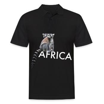 Lemuren Affe Afrika - Männer Poloshirt - Schwarz - Vorne - Kai (181cm)