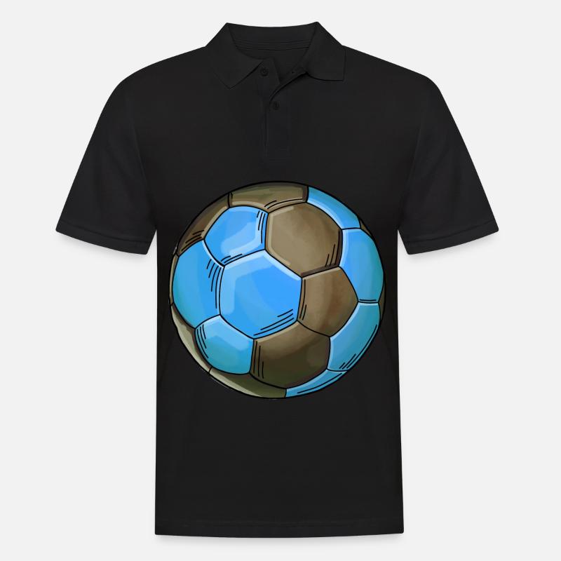 Handball Sticker - Männer Poloshirt - Schwarz