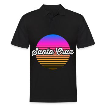 Santa Cruz California vintage retro Surfer Boarder - Men's Polo Shirt - black - Front - Kai (181cm)