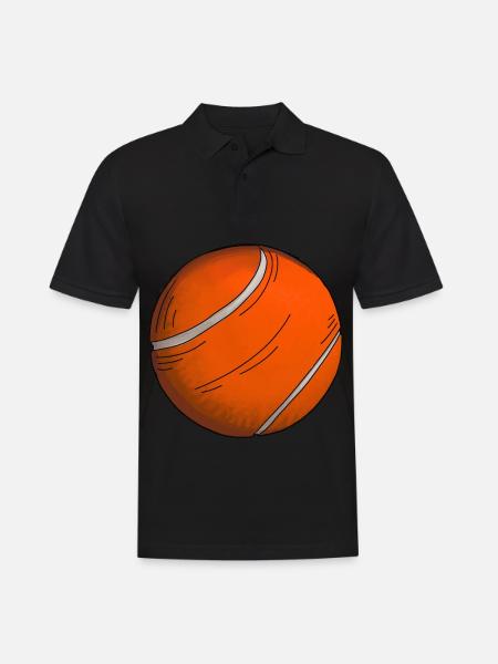 Tennisball Orange Tennis Sticker - Männer Poloshirt - Schwarz