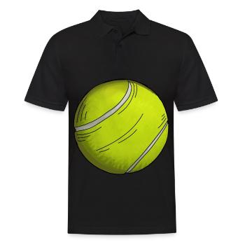 Tennis Ball Sticker Colorful Tennis Balls Illustration - Men's Polo Shirt - black - Front - Kai (181cm)