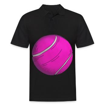 Tennis Ball Sticker Pink Tennis Player - Men's Polo Shirt - black - Front - Kai (181cm)