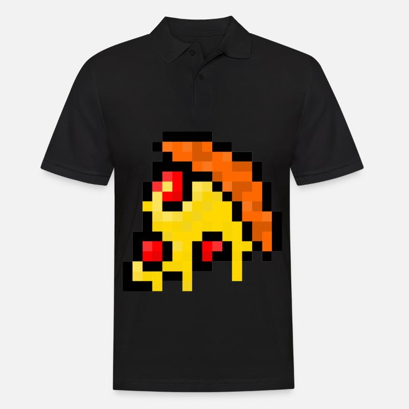 Pixel Pizza - Männer Poloshirt - Schwarz