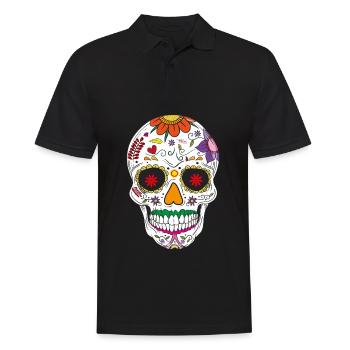 Skull - Men's Polo Shirt - black - Front - Kai (181cm)