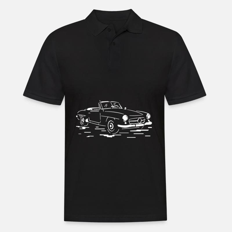 Oldtimer. Auto. Cabriolet - Männer Poloshirt - Schwarz