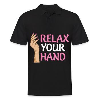 Manucure de salon de manucure dicta pour une styliste de clous - Polo Homme - noir - Devant - Kai (181cm)