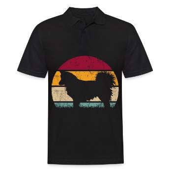 Islandhund Vintage Retro - Männer Poloshirt - Schwarz - Vorne - Kai (181cm)