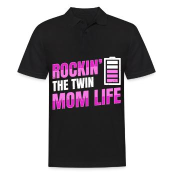 Rockin' the Twin Mom life Design für eine Mutter - Männer Poloshirt - Schwarz - Vorne - Kai (181cm)
