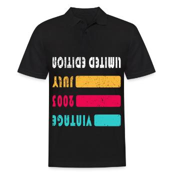 July 2003 Anniversary July 2003 July - Men's Polo Shirt - black - Front - Kai (181cm)