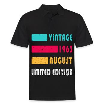 August 1963 Jahrestag August 1963 August - Männer Poloshirt - Schwarz - Vorne - Kai (181cm)