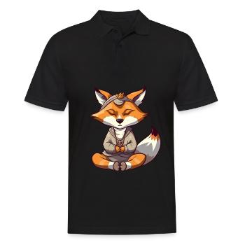 Fuchs does yoga - Men's Polo Shirt - black - Front - Kai (181cm)