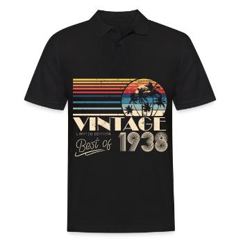 1938 Vintage Birthday Retro Vintage Gift - Men's Polo Shirt - black - Front - Kai (181cm)