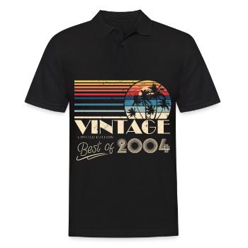 2004 Anniversaire Né En 2004 Rétro Millésime - Polo Homme - noir - Devant - Kai (181cm)