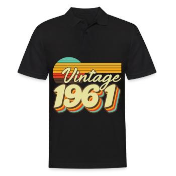 1961 Vintage Anniversaire Rétro Vintage Cadeau - Polo Homme - noir - Devant - Kai (181cm)