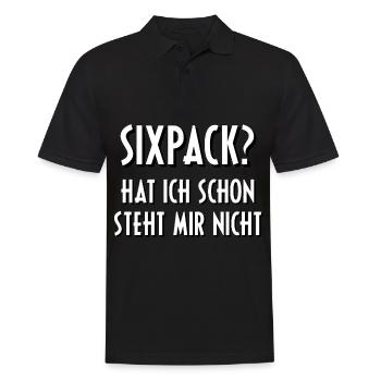 Sixpack Sport Fitness Sprüche Spruch Faul Geschenk - Männer Poloshirt - Schwarz - Vorne - Kai (181cm)