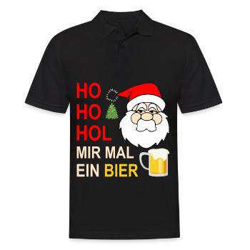 Ho Ho Hol Mir Mal Ein Bier - Männer Poloshirt - Schwarz - Vorne - Kai (181cm)