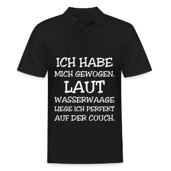 Laut Wassserwaage Liege Ich Perfekt auf Der Couch - Männer Poloshirt - Schwarz - Vorne - Kai (181cm)