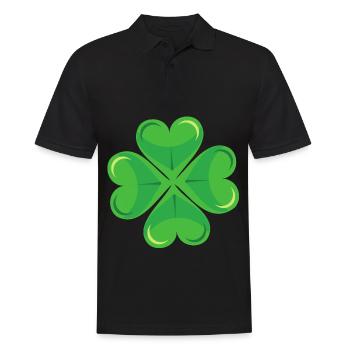 Kleeblatt - Männer Poloshirt - Schwarz - Vorne - Kai (181cm)