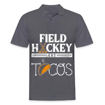 Tacos et cadeau de hockey sur gazon Joueur de hockey sur gazon G - Polo Homme - charbon - Devant - Nico (186cm)