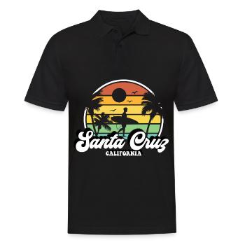 Santa Cruz California retro vintage 70s style - Men's Polo Shirt - black - Front - Kai (181cm)
