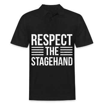 Respect the Stagehand Design für einen - Männer Poloshirt - Schwarz - Vorne - Kai (181cm)