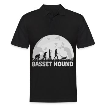 Basset Hound Chien Evolution Lune - Polo Homme - noir - Devant - Kai (181cm)