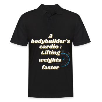 Lustiger Fitness Spruch - A Bodybuilder's Cardio - Männer Poloshirt - Schwarz - Vorne - Kai (181cm)